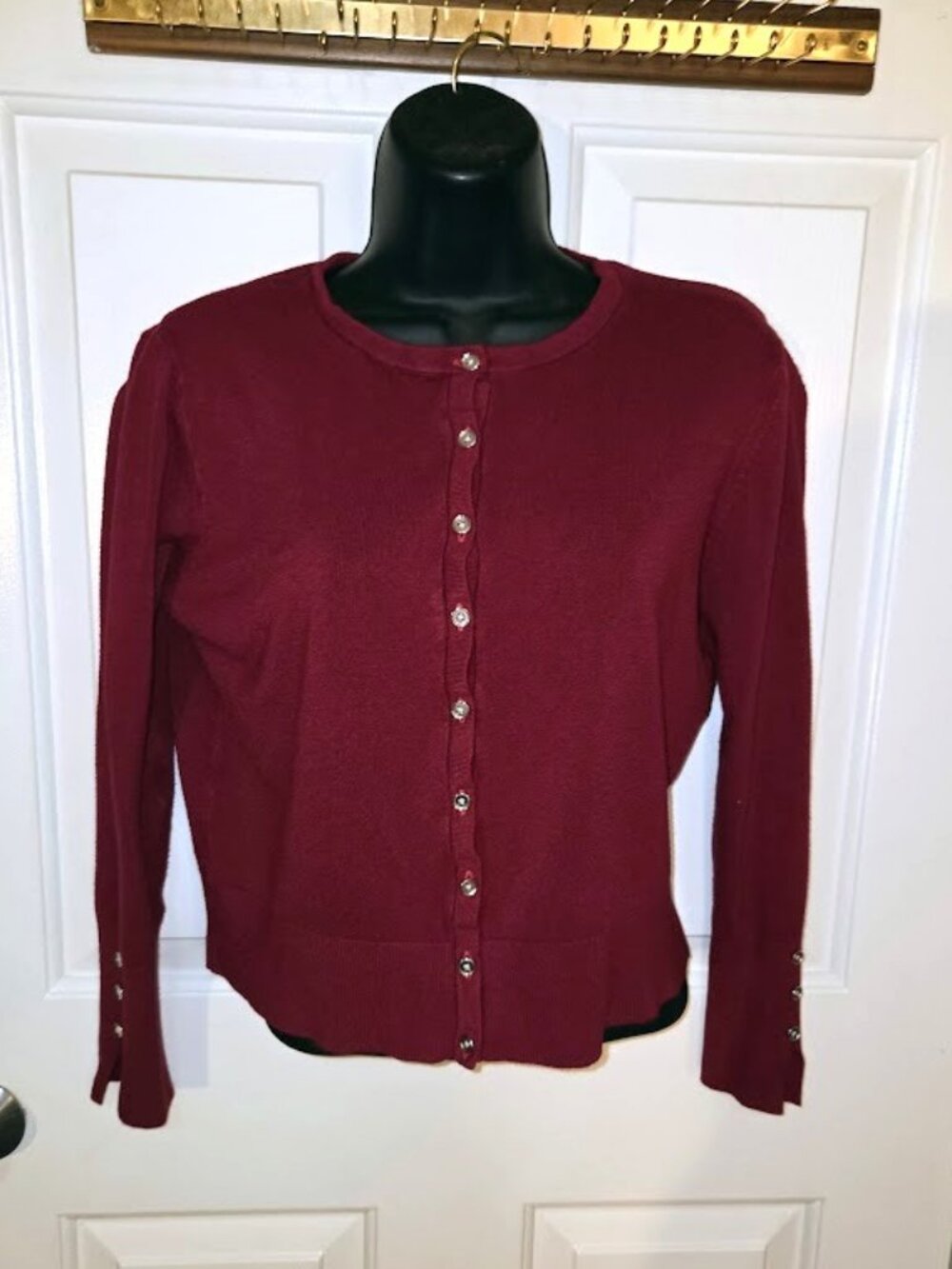 Primark Red Maroon Cardigan Button Up Size Large L